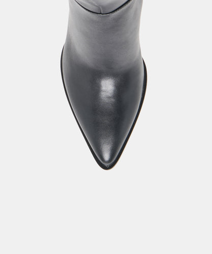 ALIMA WIDE CALF BOOTS BLACK LEATHER