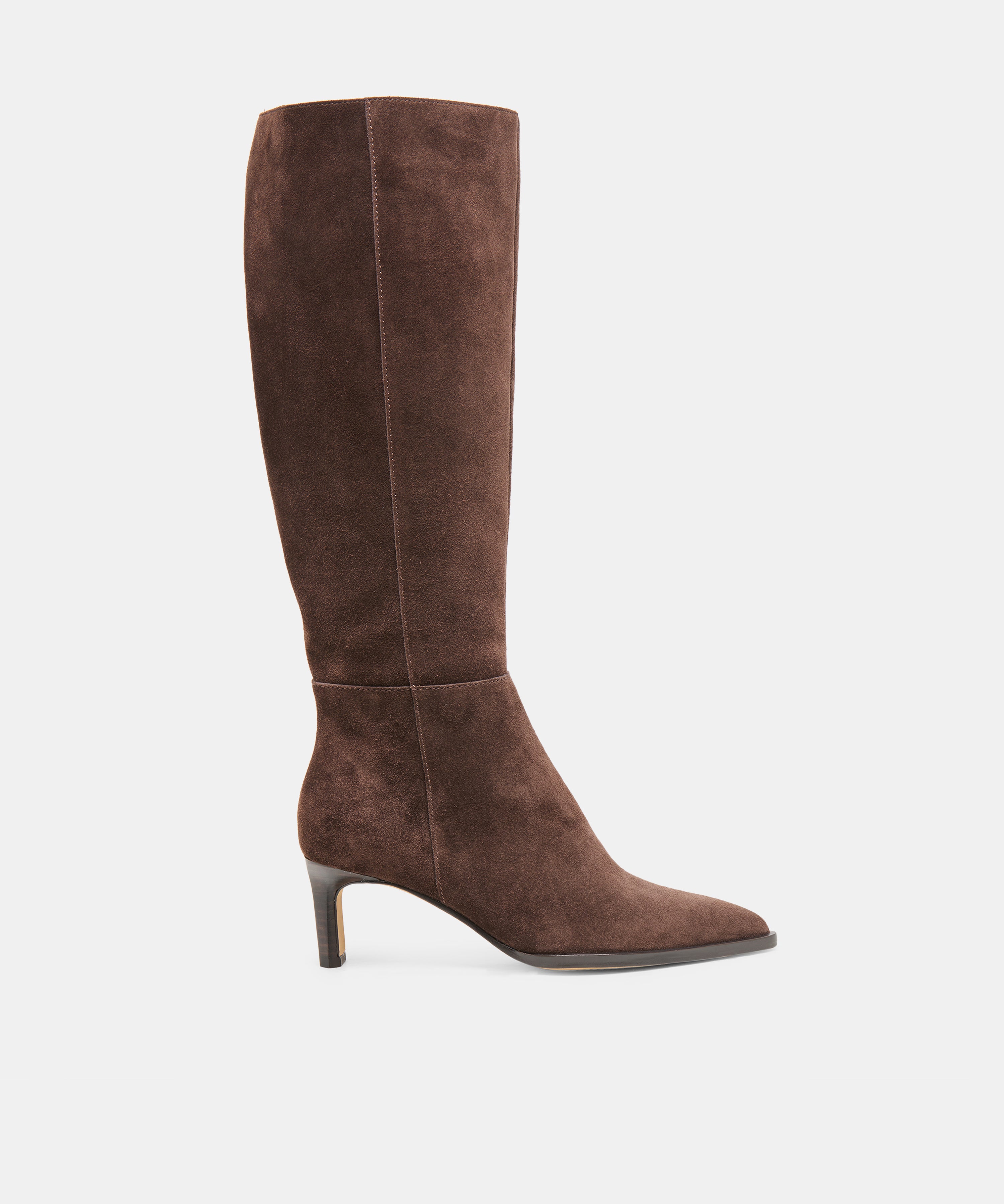 ALIMA WIDE CALF BOOTS DK BROWN SUEDE