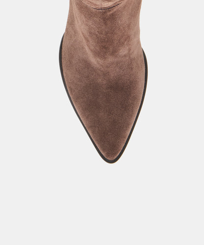 ALIMA WIDE CALF BOOTS DK BROWN SUEDE