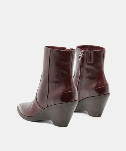 ASHTIN BOOTIES BROWN BERRY LEATHER