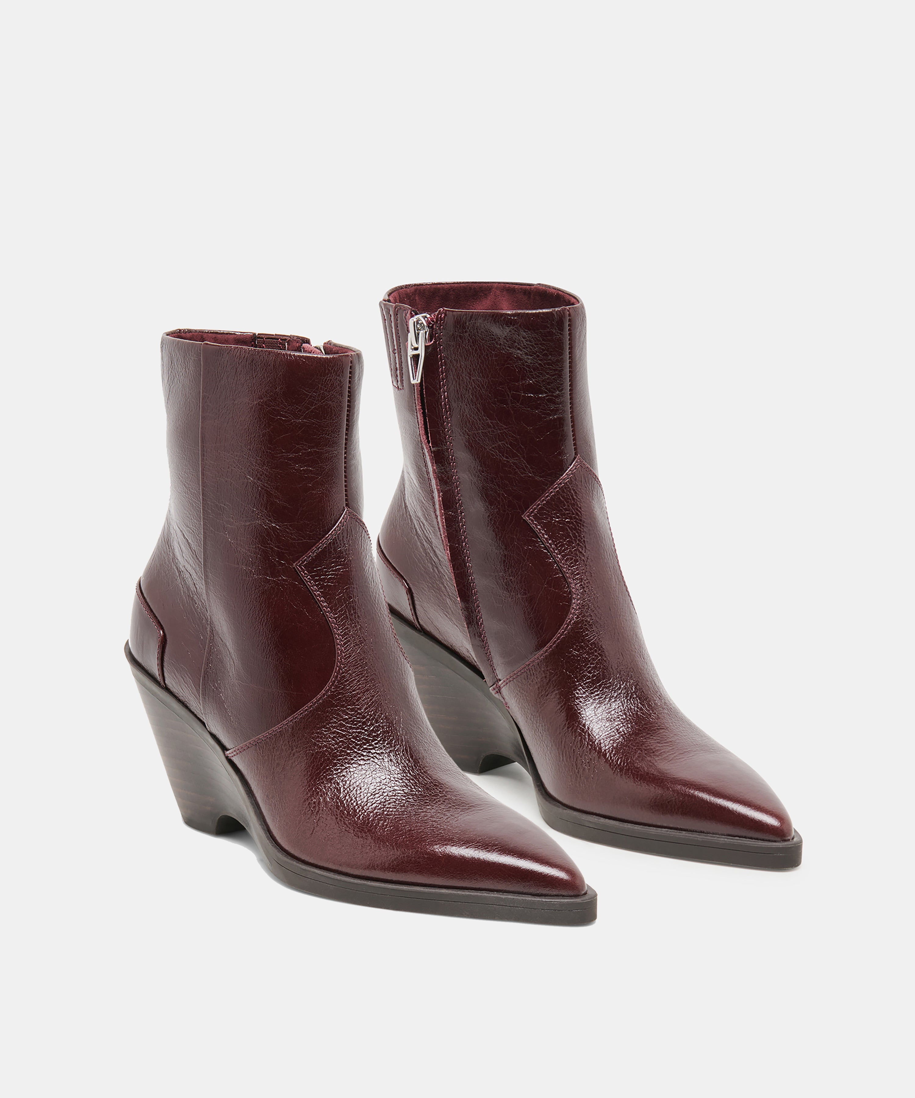 ASHTIN BOOTIES BROWN BERRY LEATHER - view 2