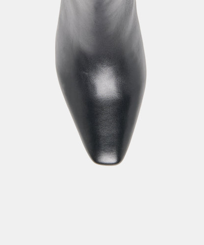 BAYRA WIDE BOOTIES BLACK LEATHER