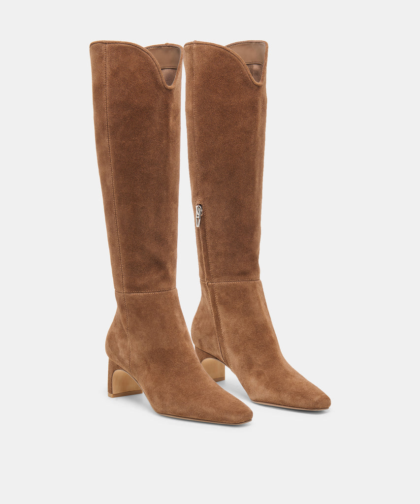 BRION NARROW CALF BOOTS COCOA SUEDE