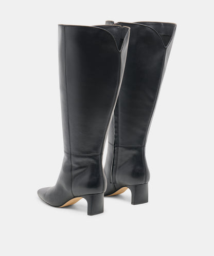 BRION EXTRA WIDE CALF BOOTS BLACK LEATHER