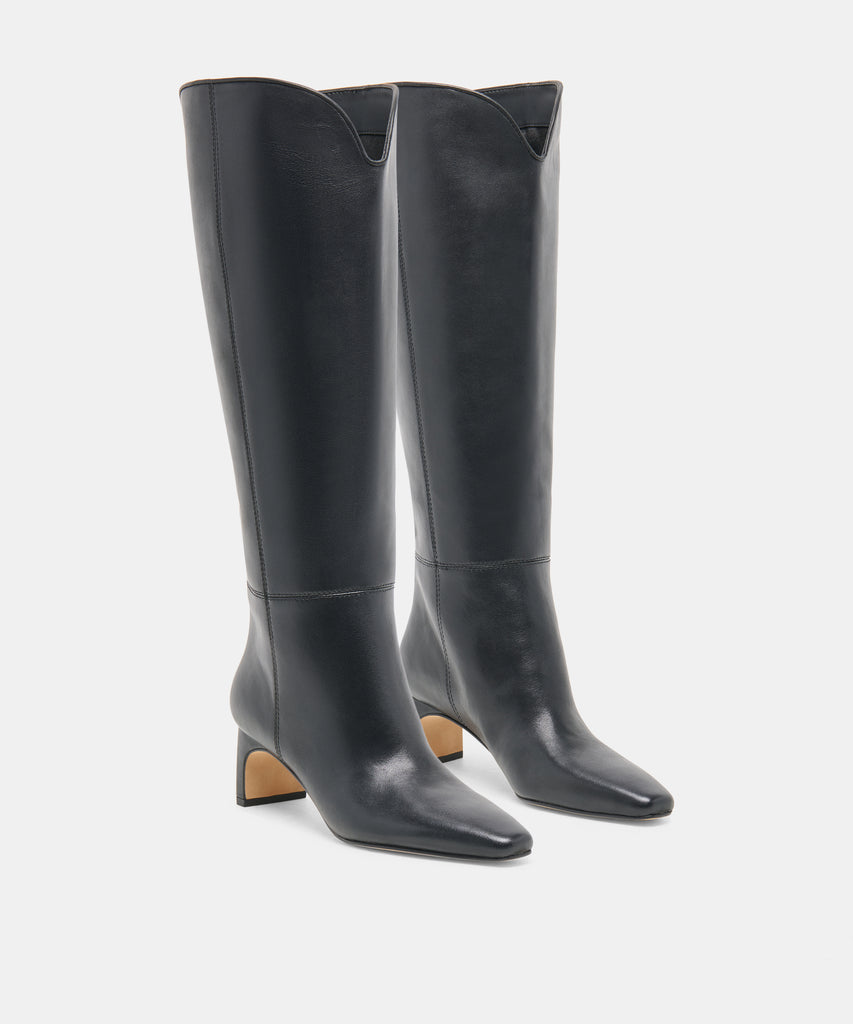 BRION WIDE CALF BOOTS BLACK LEATHER