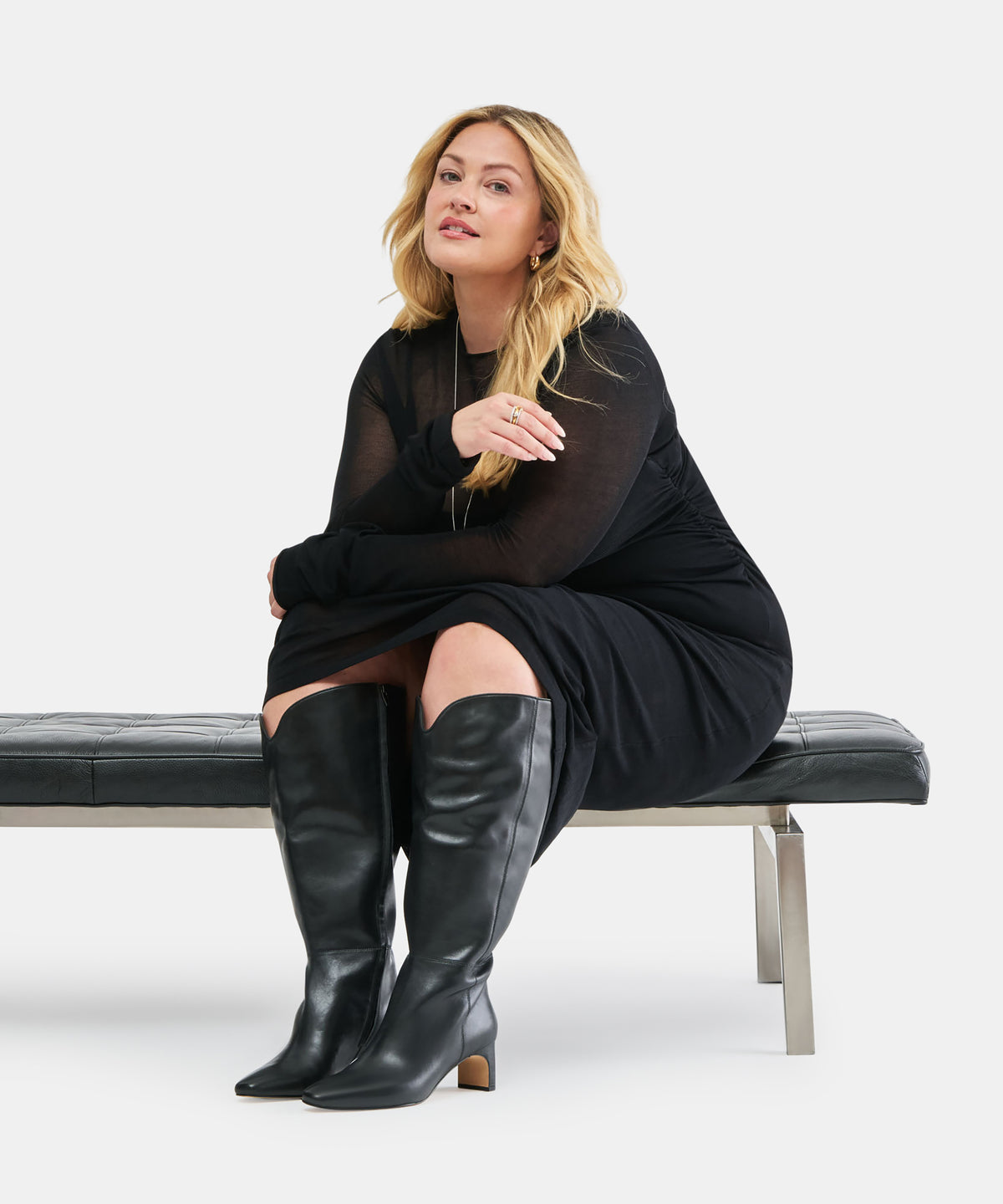 BRION EXTRA WIDE CALF BOOTS BLACK LEATHER - view 4