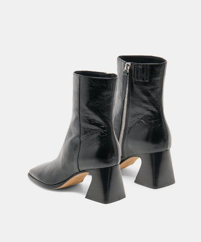 CECELA BOOTIES MIDNIGHT CRINKLE PATENT