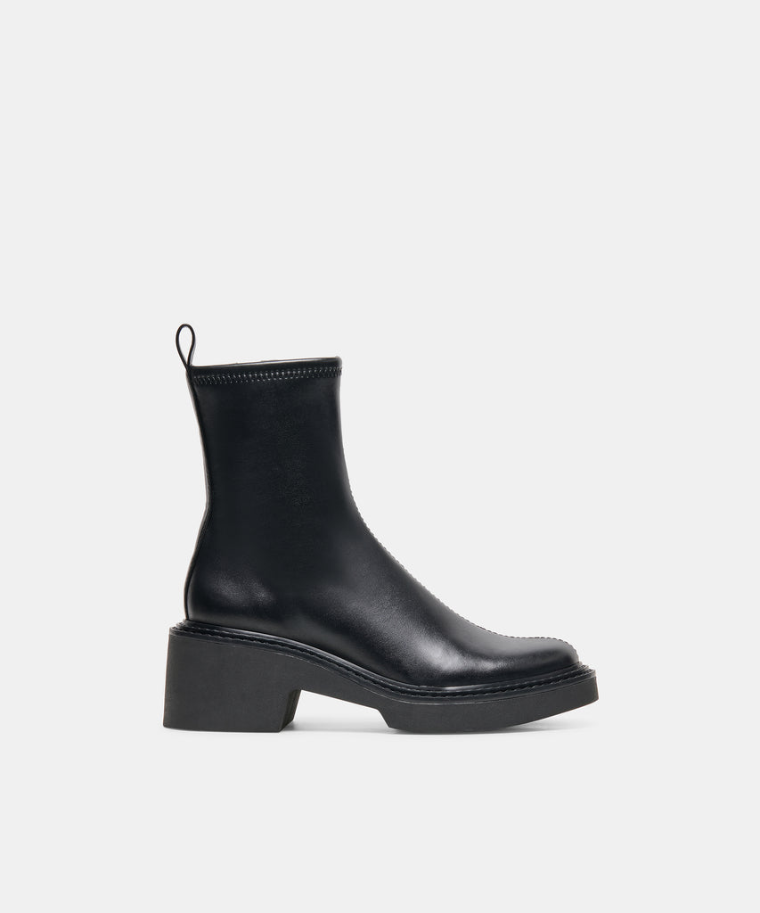 HOLDIN H2O Black Stella Block-Heel Booties | Dolce Vita
