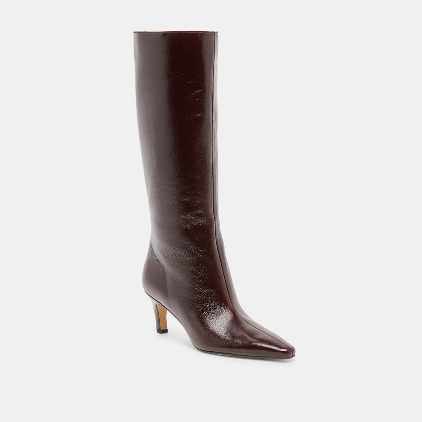 JAZMIN BOOTS BLACK CHERRY LEATHER