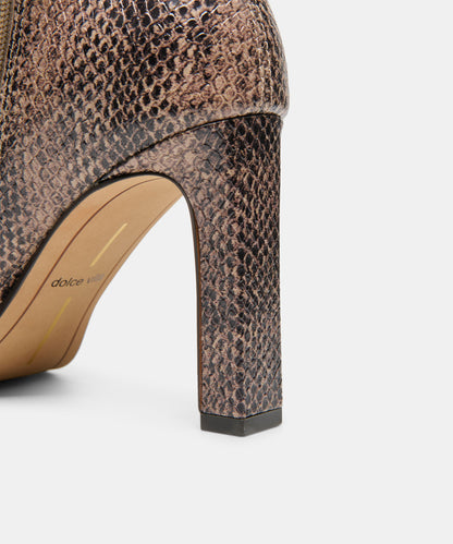 KASY BOOTIES SNAKE TAN EMBOSSED STELLA