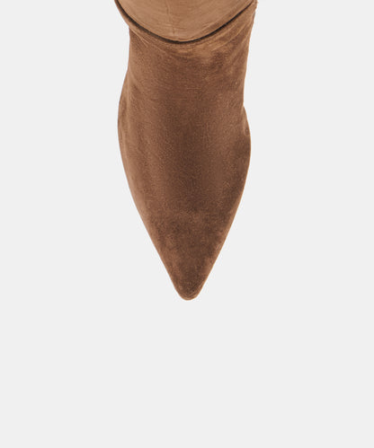KINZY NARROW CALF BOOTS DK BROWN SUEDE