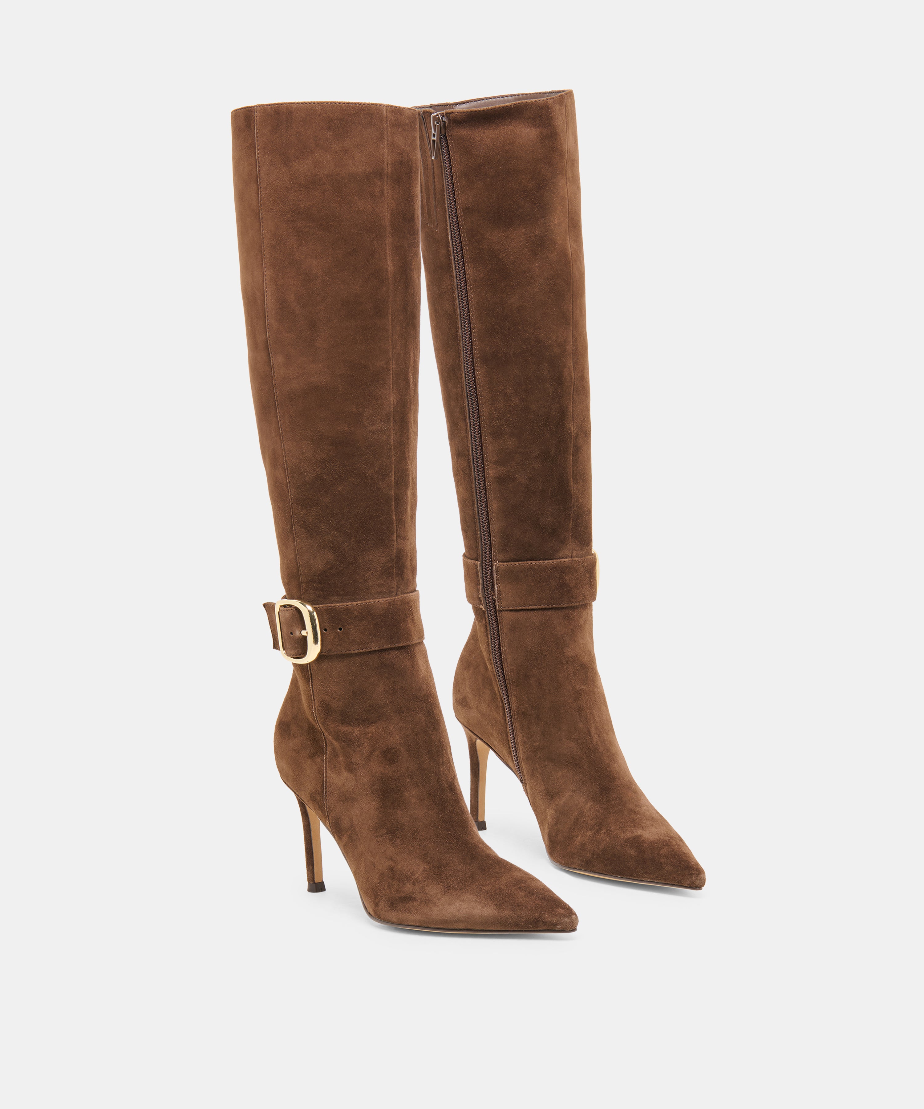 KINZY NARROW CALF BOOTS DK BROWN SUEDE - view 2