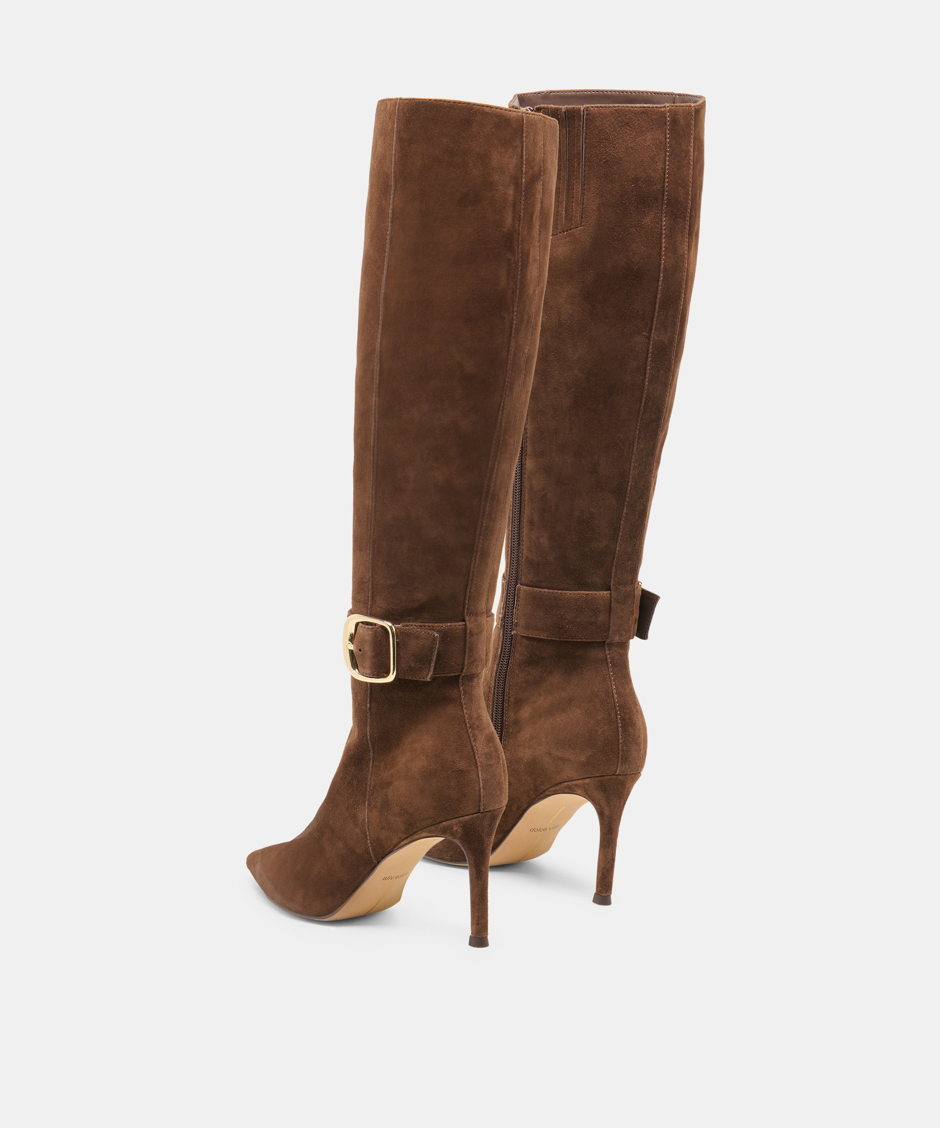 KINZY NARROW CALF BOOTS DK BROWN SUEDE - view 4