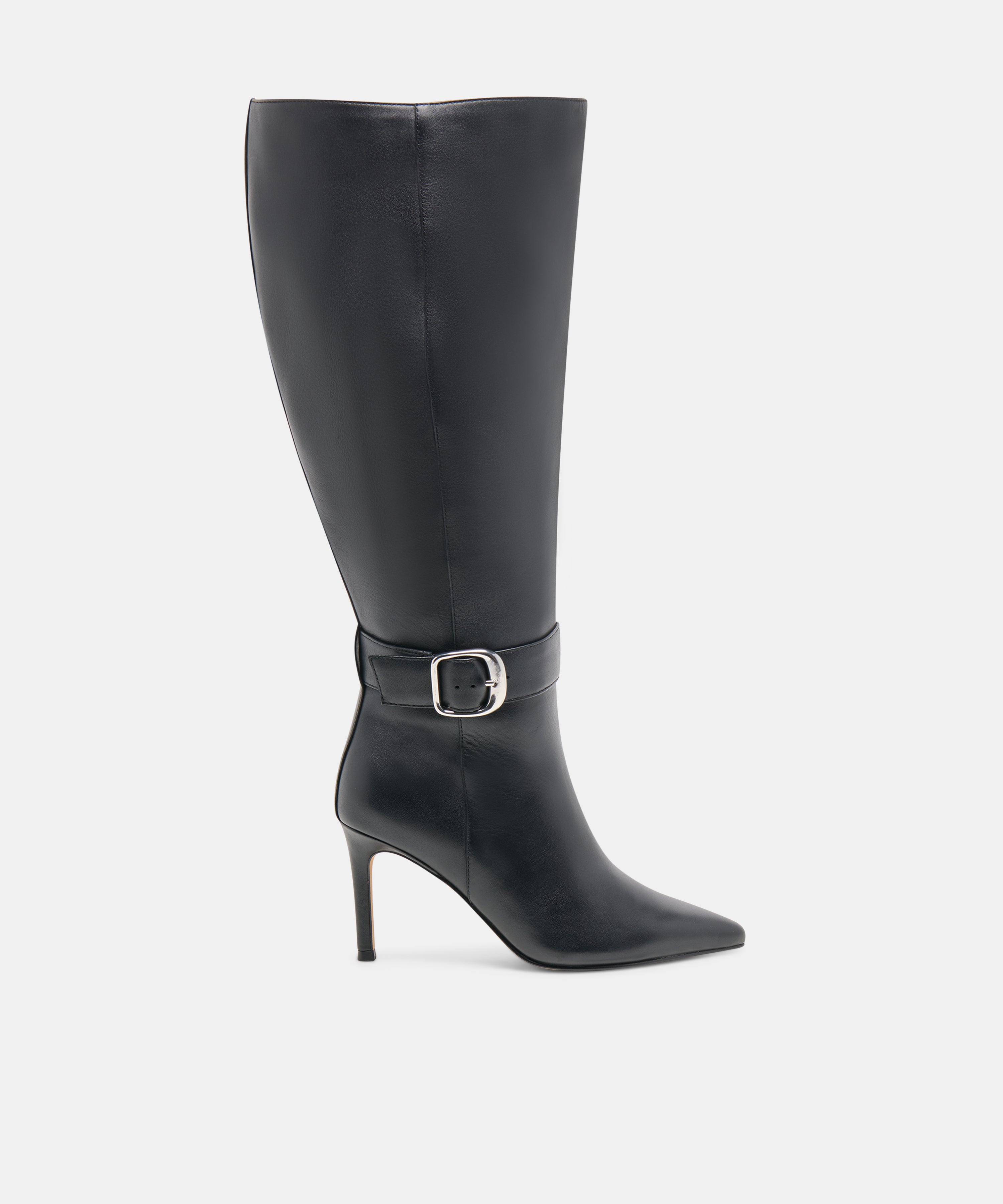 KINZY EXTRA WIDE CALF BOOTS BLACK LEATHER