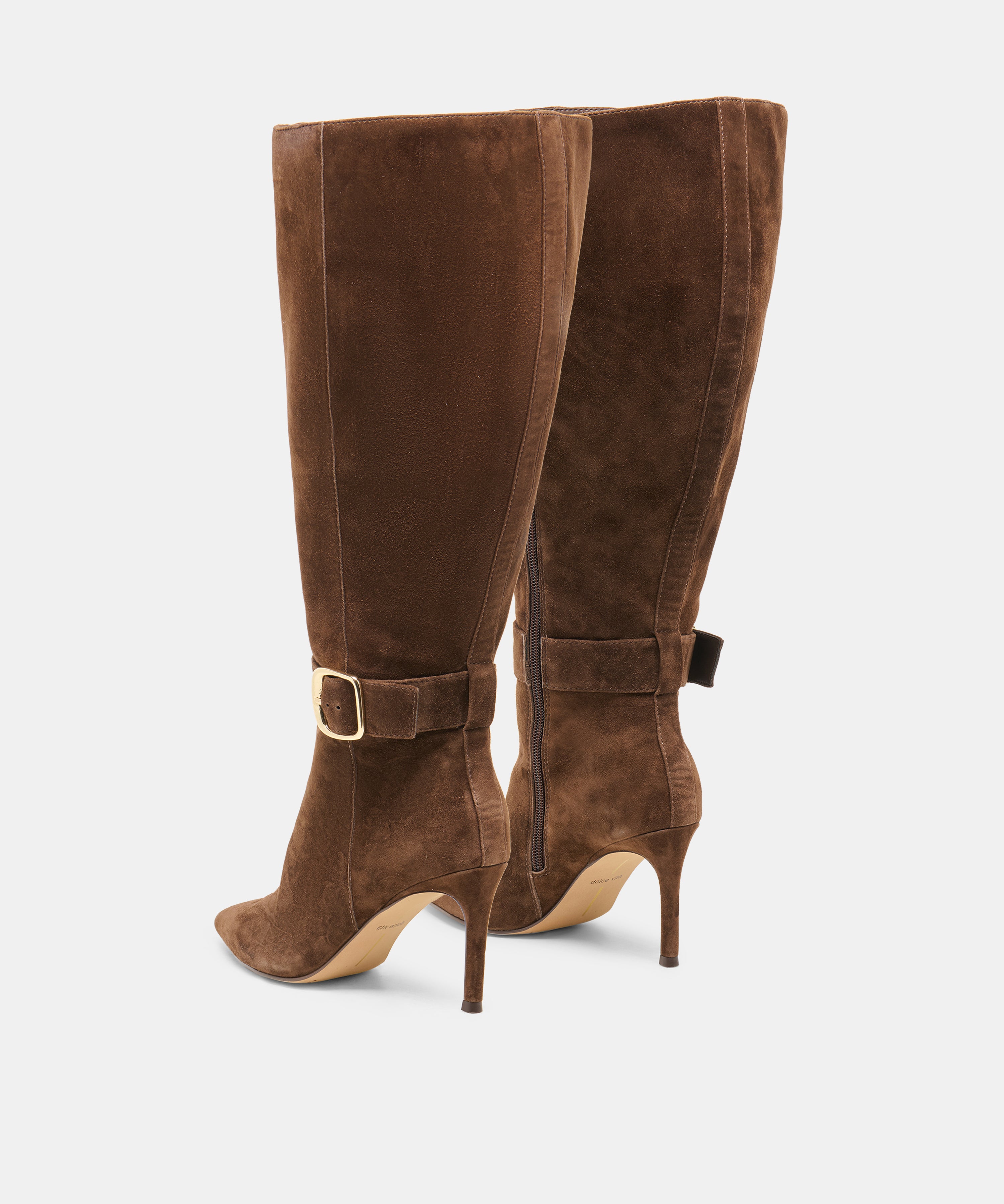 KINZY EXTRA WIDE CALF BOOTS DK BROWN SUEDE - view 4