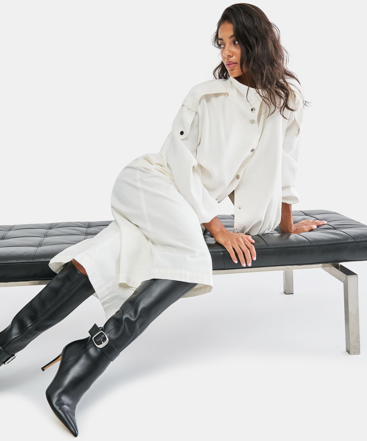 KINZY NARROW CALF BOOTS BLACK LEATHER - view 4