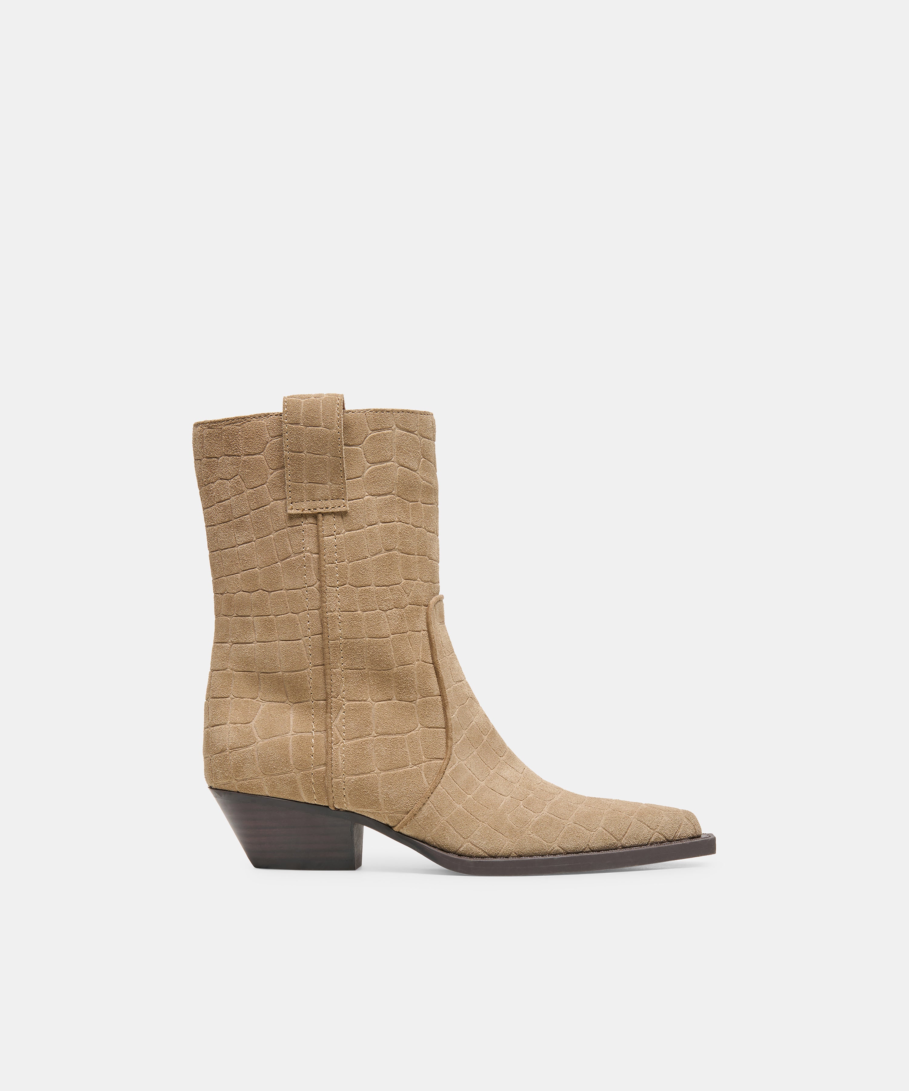 RYEN BOOTIES TAUPE EMBOSSED SUEDE