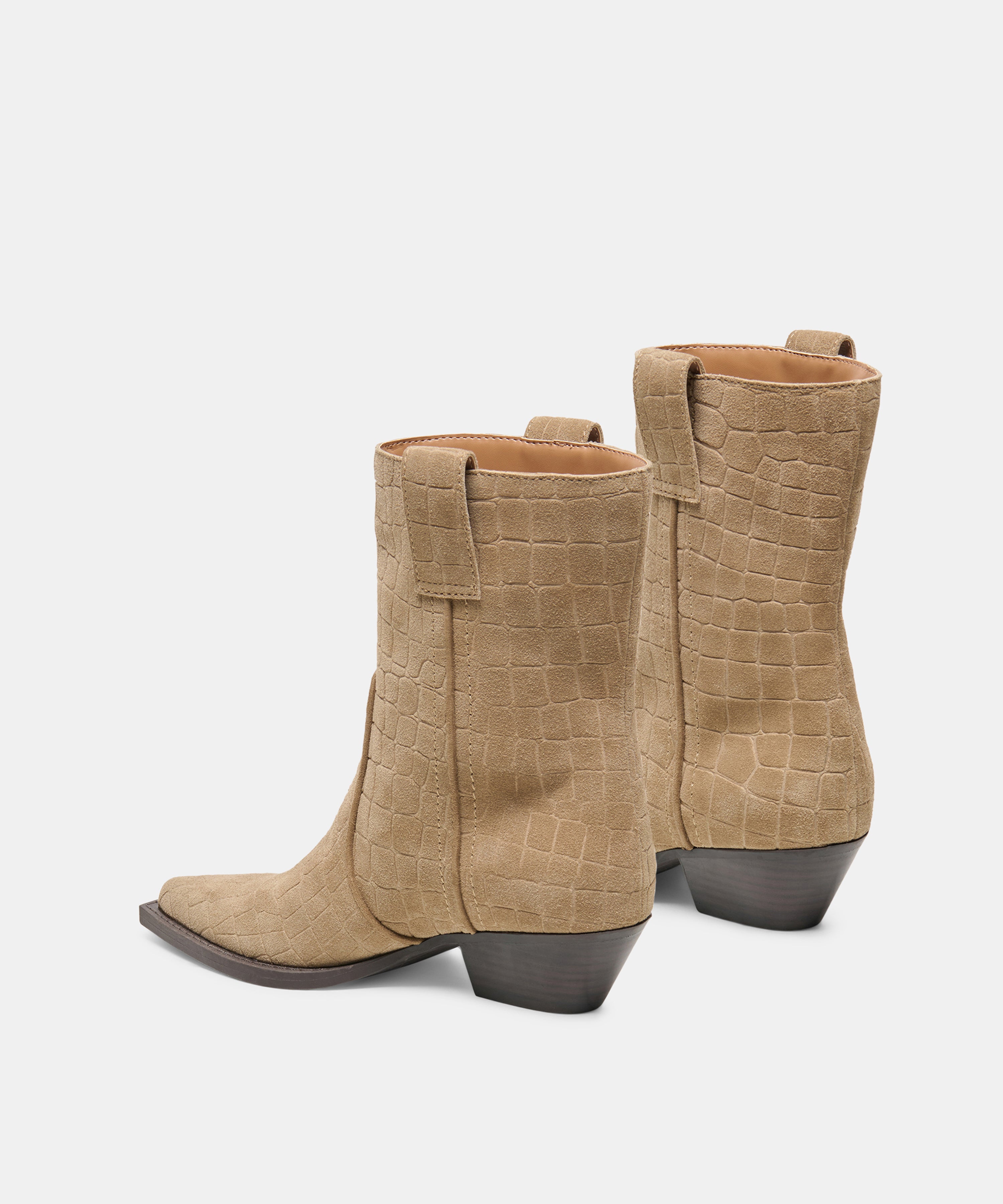 RYEN BOOTIES TAUPE EMBOSSED SUEDE - view 4