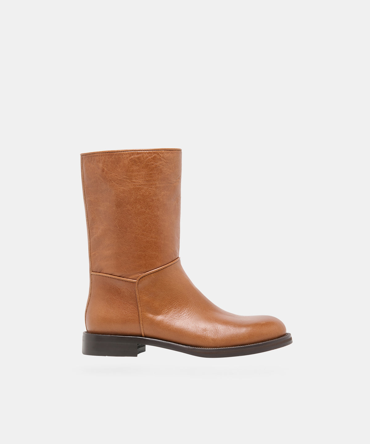 TEGEN Tan Leather Mid-Calf Boots | Dolce Vita