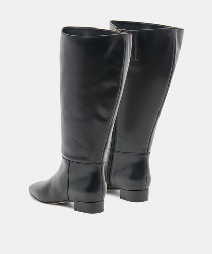 TYWIN EXTRA WIDE CALF BOOTS BLACK LEATHER