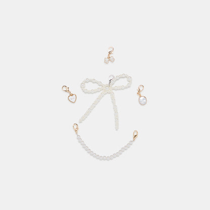 MERIT SNEAKERS WHITE GOLD LEATHER + PEARL CHARM BUNDLE