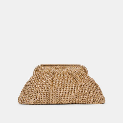IONE CLUTCH GOLD CROCHET