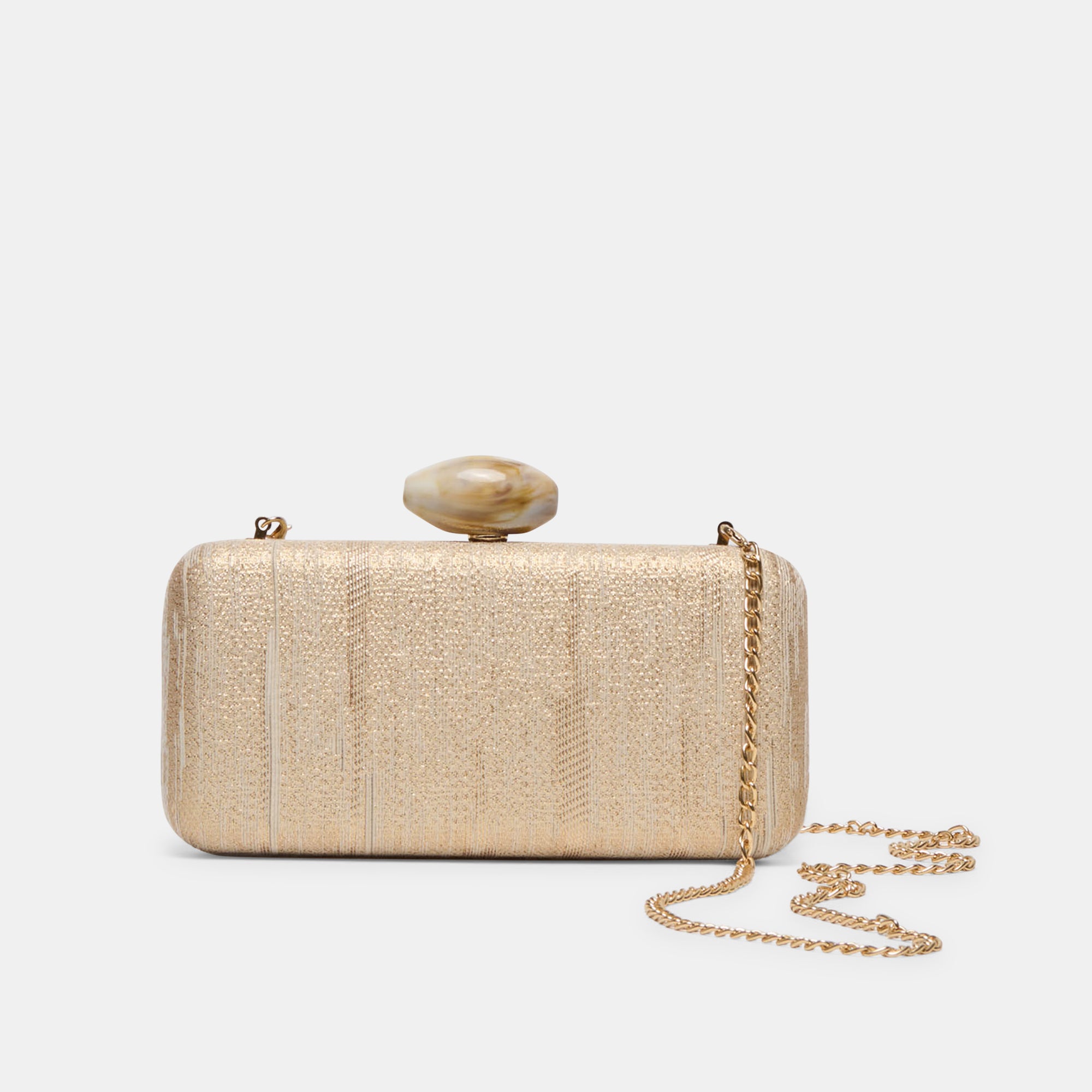 NERYS CLUTCH GOLD NATURAL FABRIC - view 3
