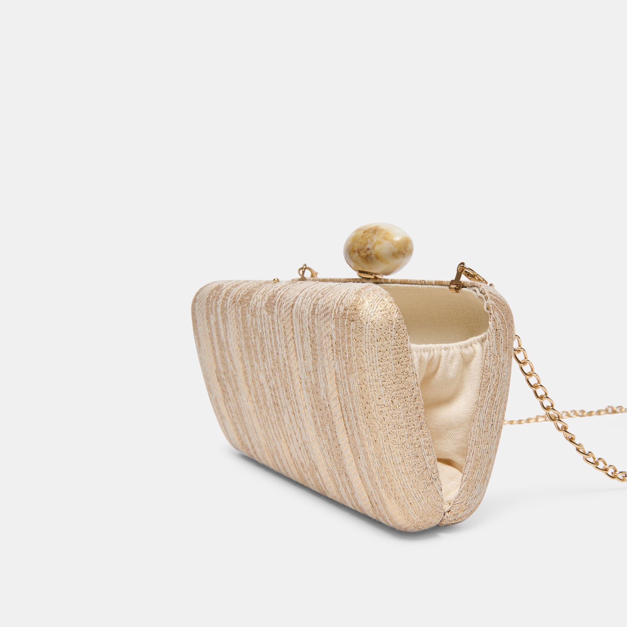 NERYS CLUTCH GOLD NATURAL FABRIC - view 4