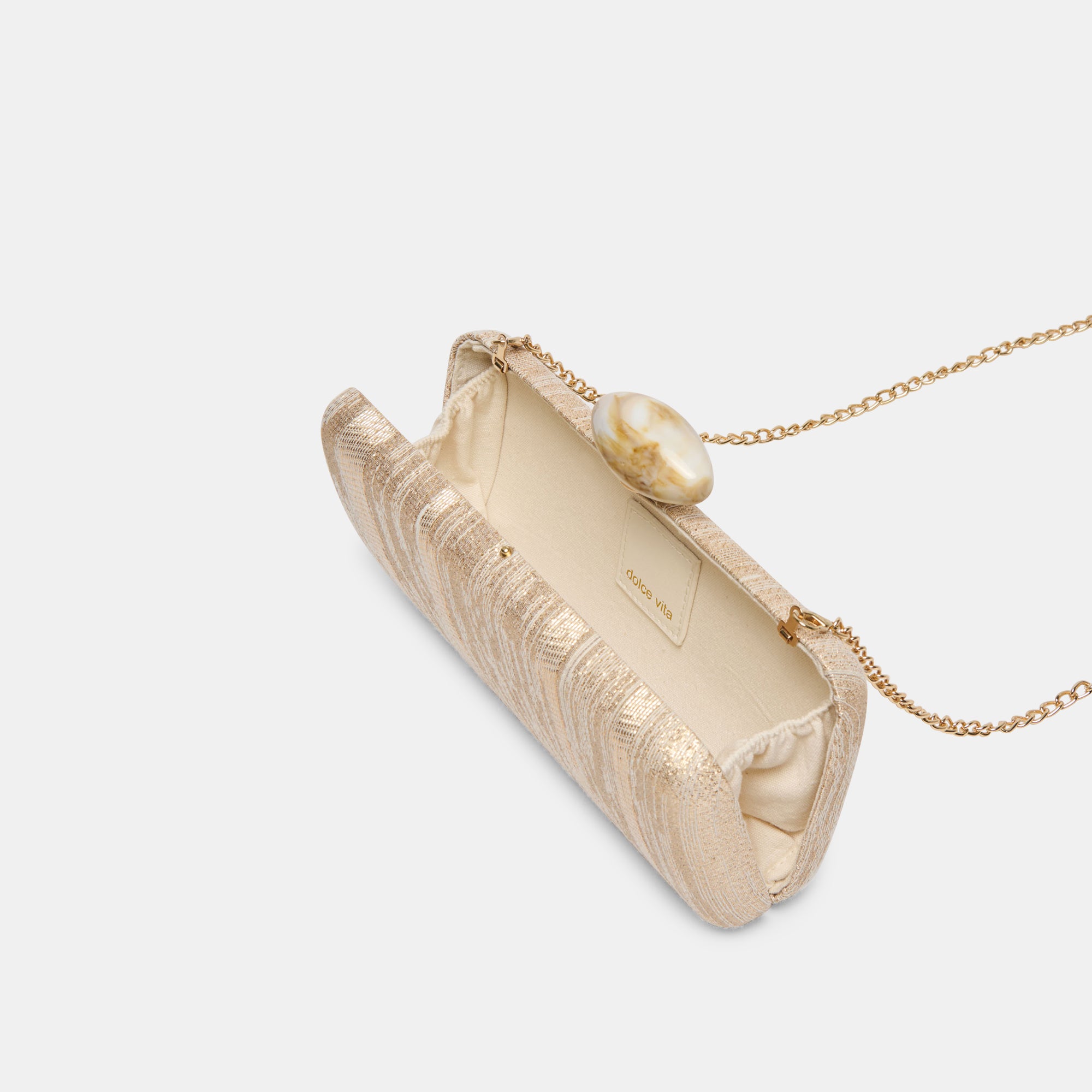 NERYS CLUTCH GOLD NATURAL FABRIC - view 2