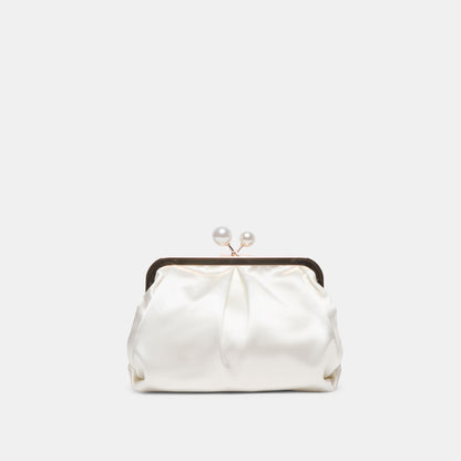 KENDALL CLUTCH WHITE SATIN