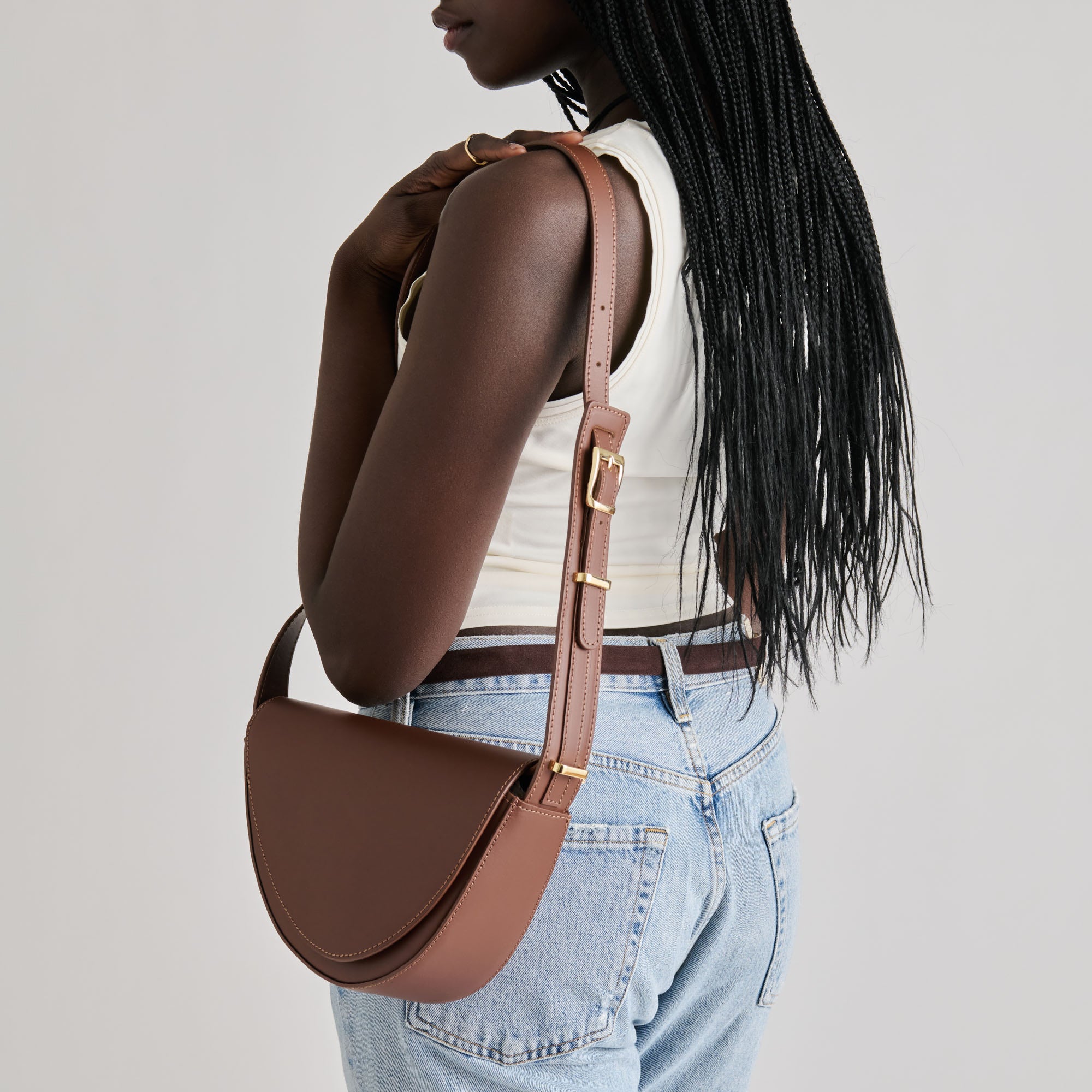 SABINE SHOULDER BAG BROWN LEATHER - view 2