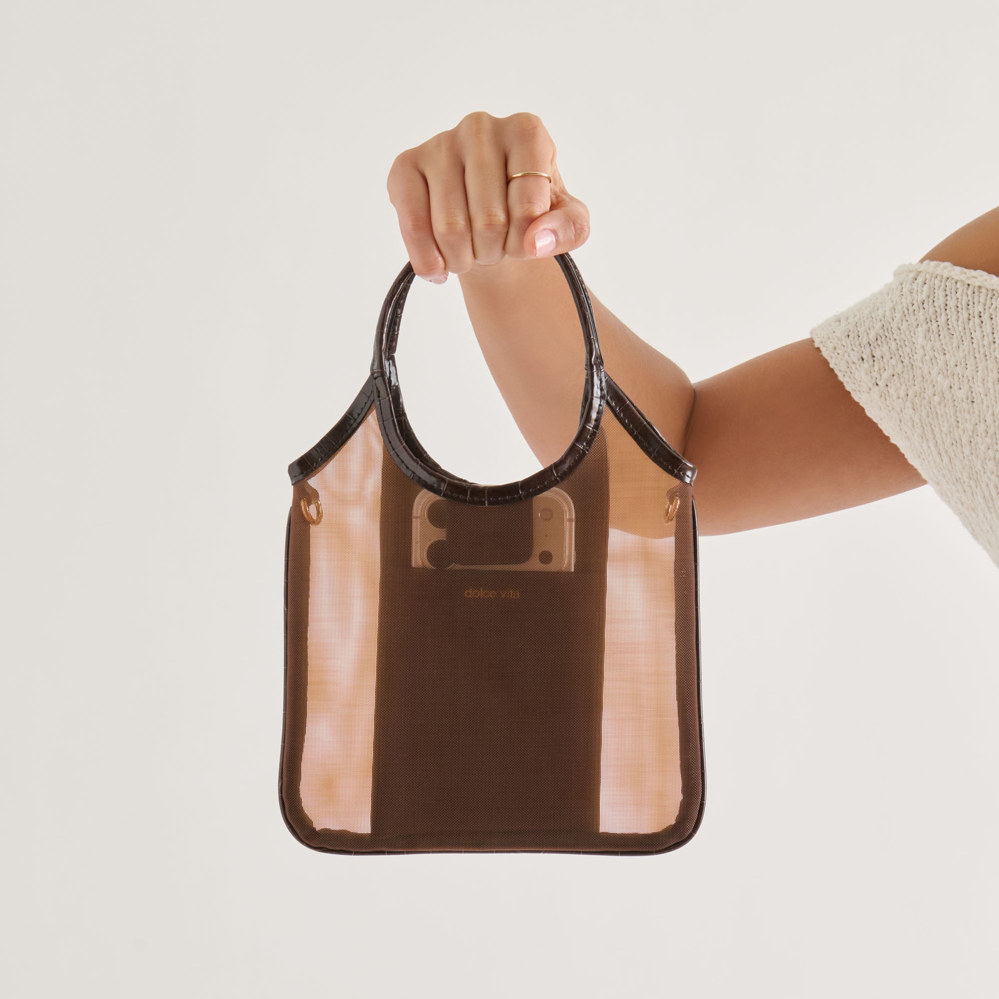 SYLVENE CROSSBODY CHOCOLATE MESH - view 7