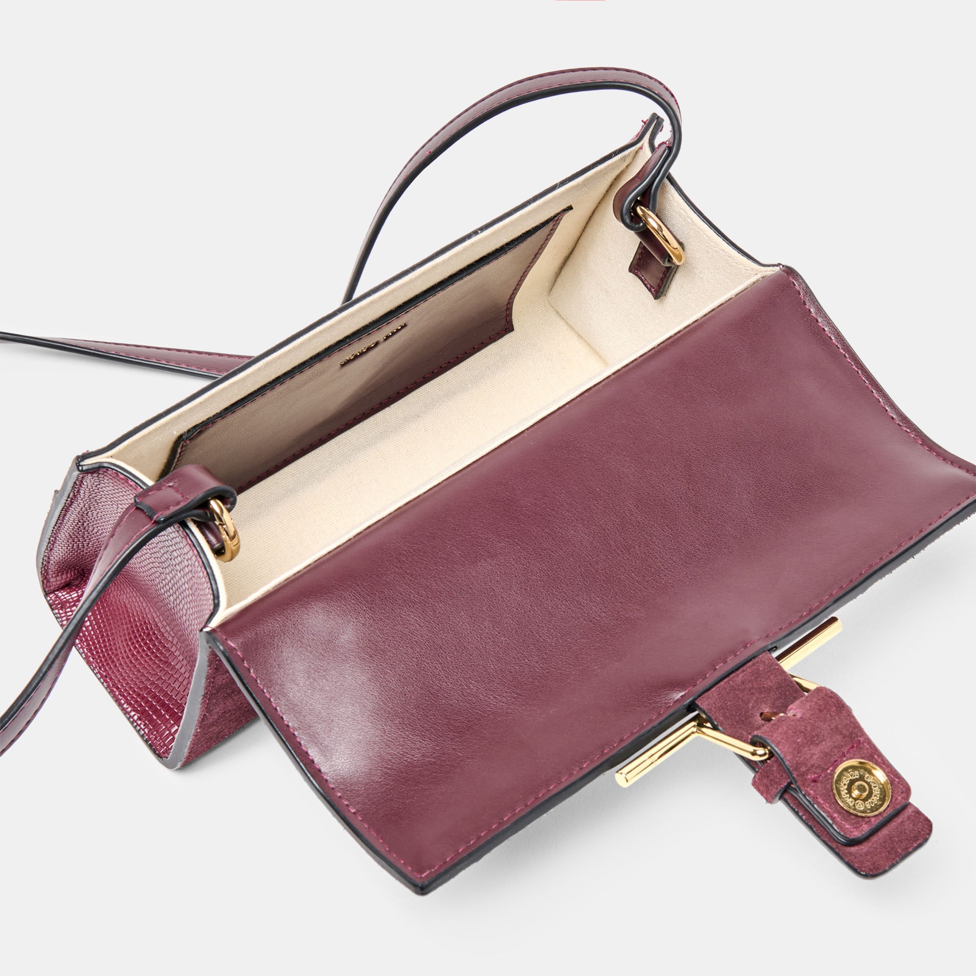 ZANNONE CROSSBODY BURGUNDY SUEDE