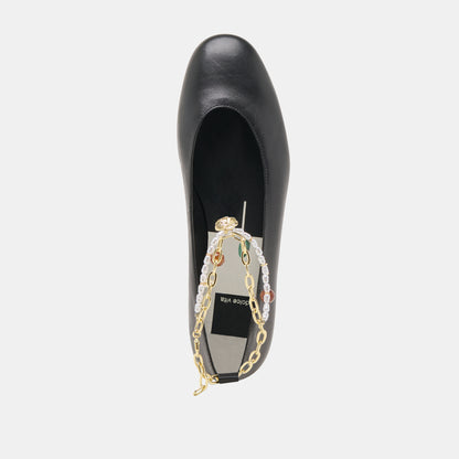 BAIDEN BALLET FLATS BLACK LEATHER