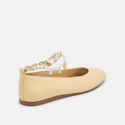 BAIDEN BALLET FLATS WARM NATURAL LEATHER