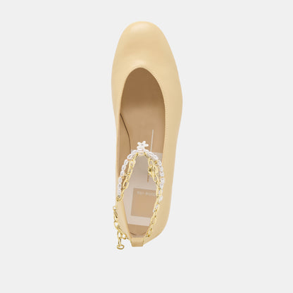 BAIDEN BALLET FLATS WARM NATURAL LEATHER