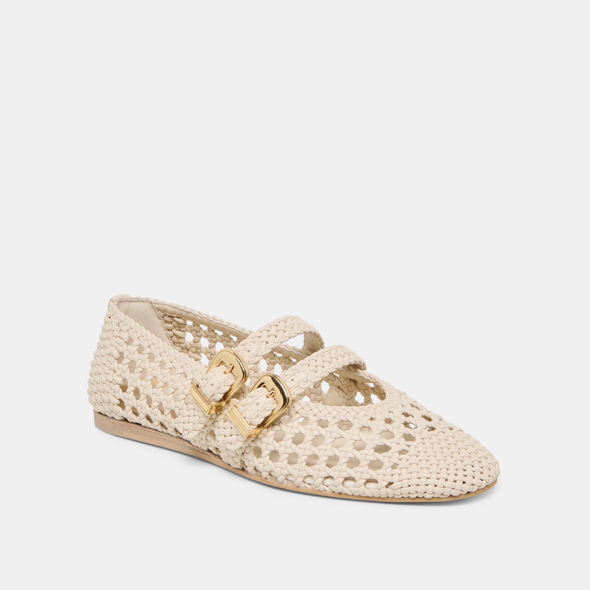 BAYLEE WOVEN BALLET FLATS CREME WOVEN STELLA