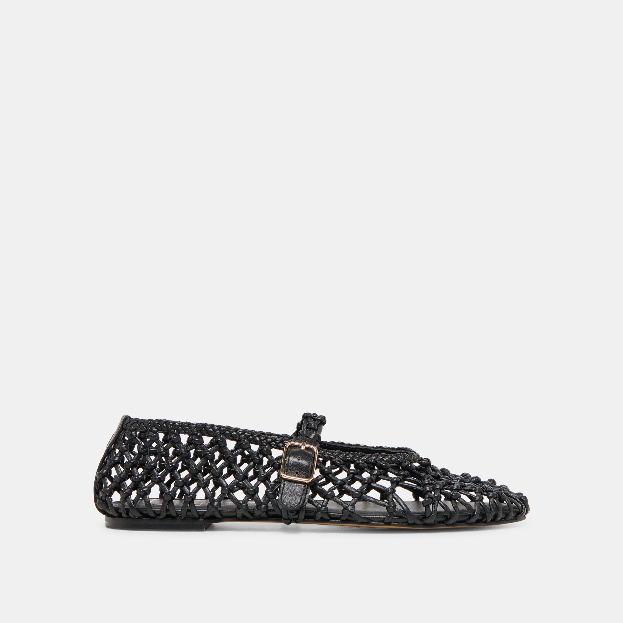 CLAIR BALLET FLATS BLACK WOVEN LEATHER