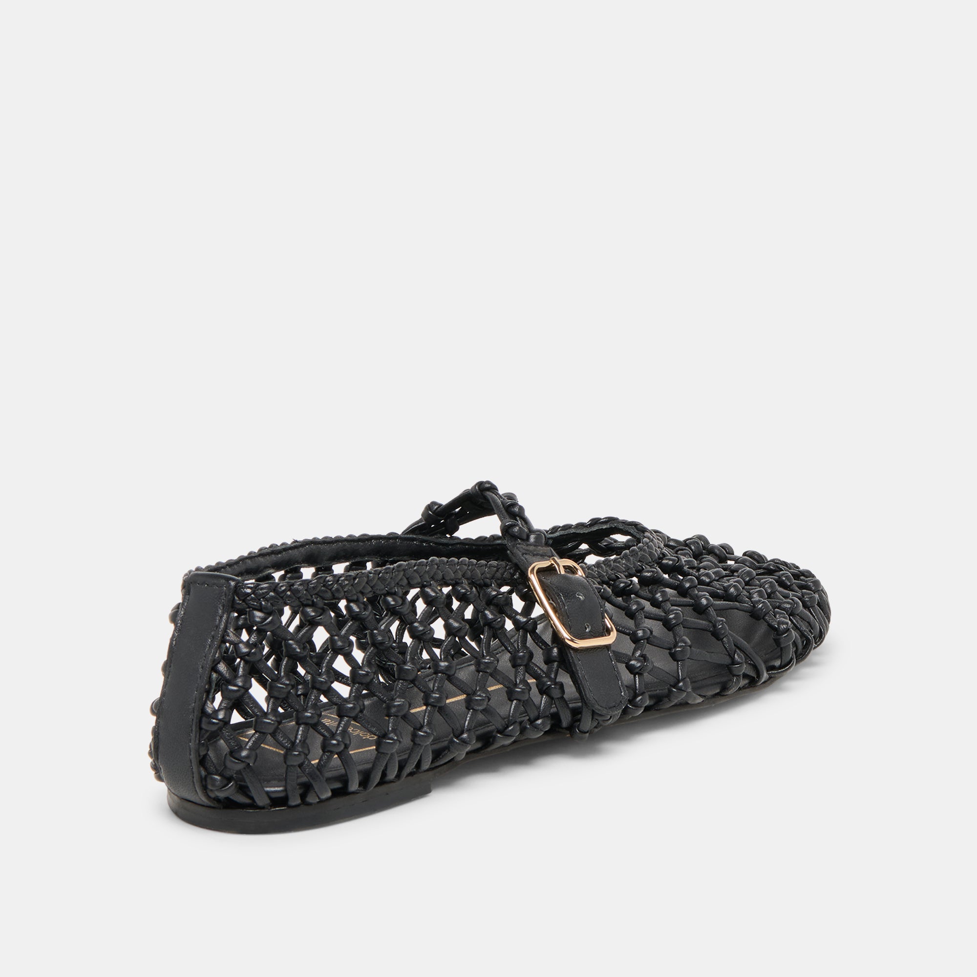 CLAIR BALLET FLATS BLACK WOVEN LEATHER