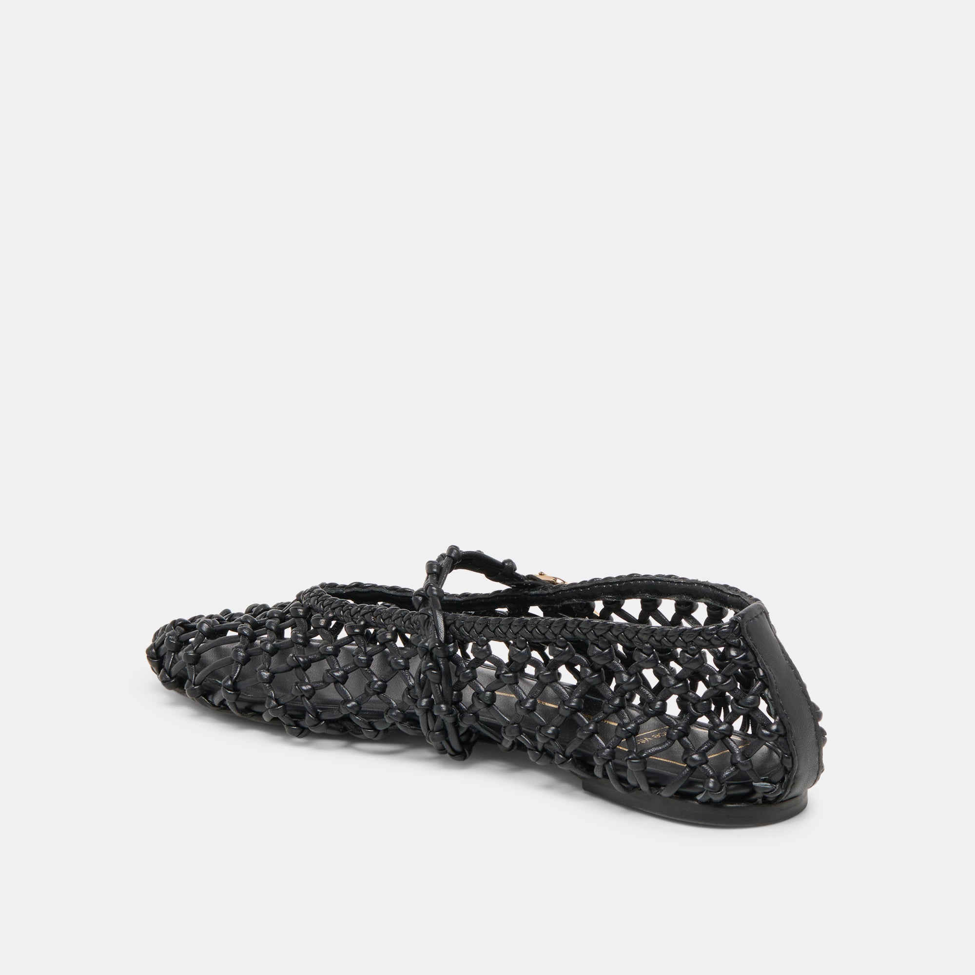 CLAIR BALLET FLATS BLACK WOVEN LEATHER