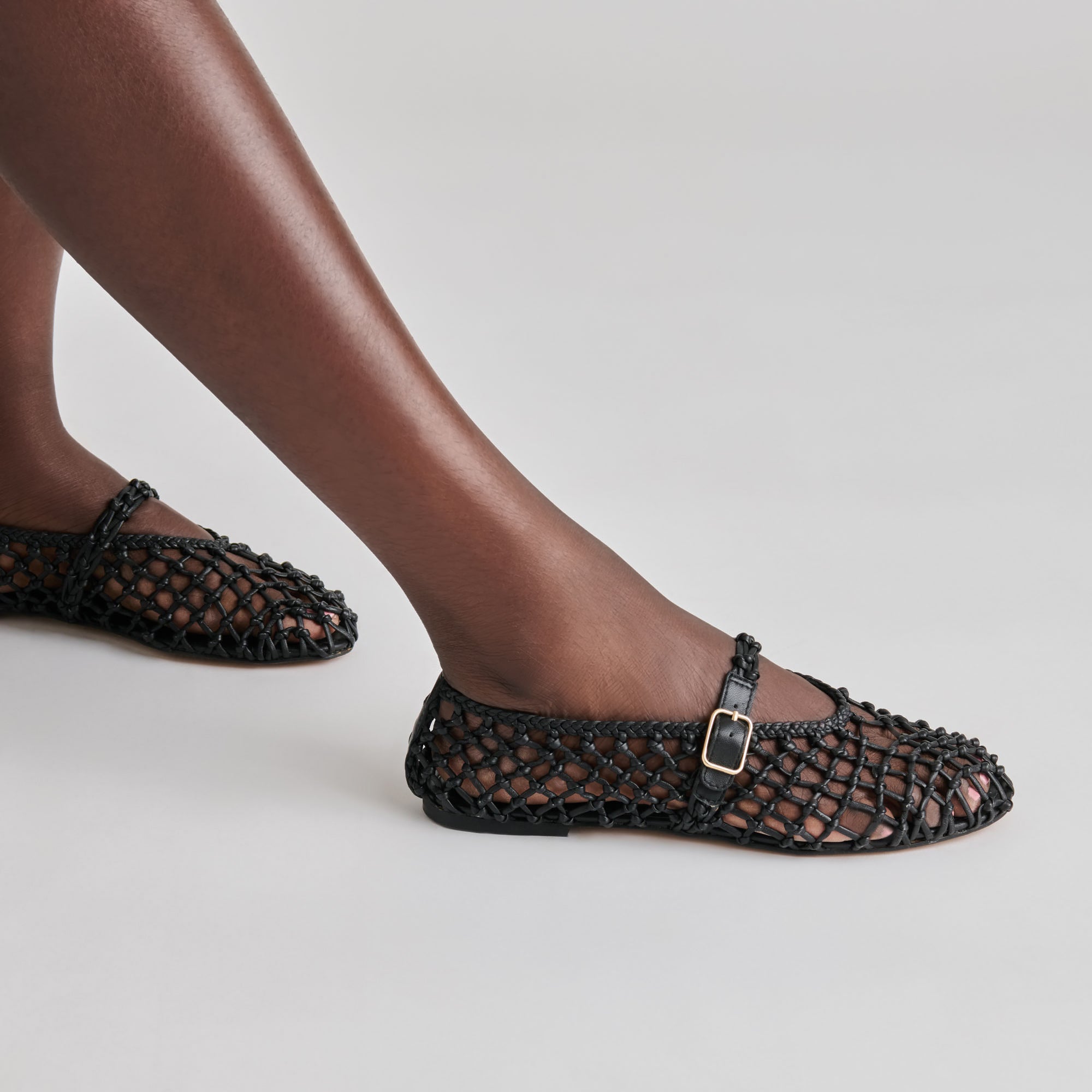 CLAIR BALLET FLATS BLACK WOVEN LEATHER - view 4