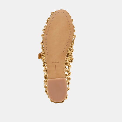 CLAIR BALLET FLATS GOLD WOVEN LEATHER