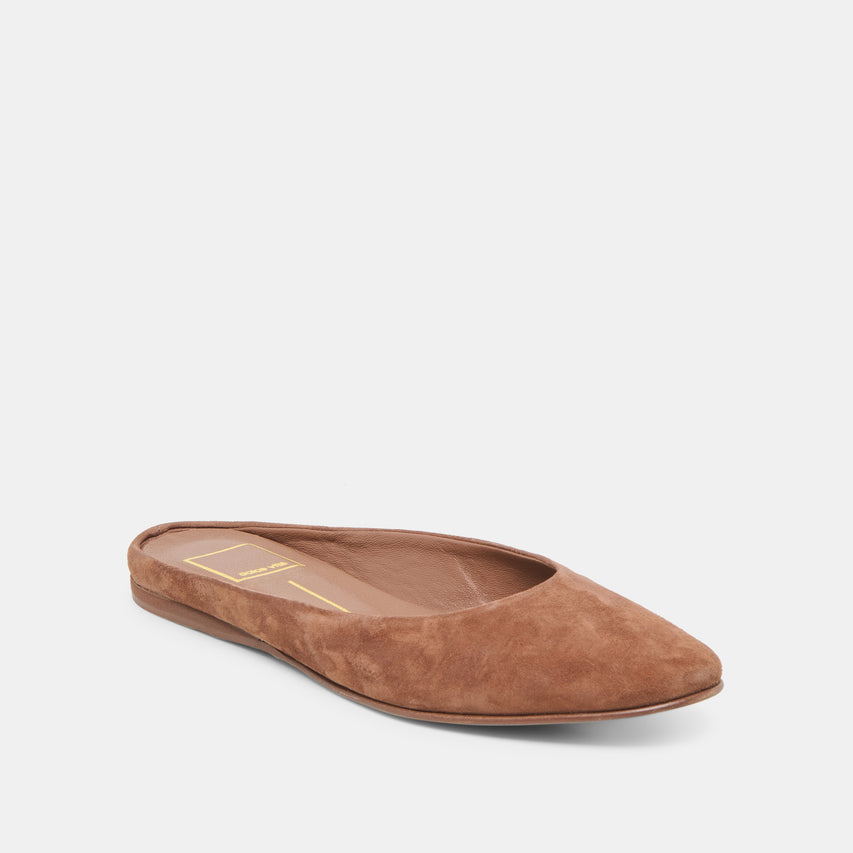 EILA FLATS DK BROWN SUEDE