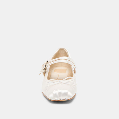 GIBSEN BALLET FLATS TRUE WHITE SATIN