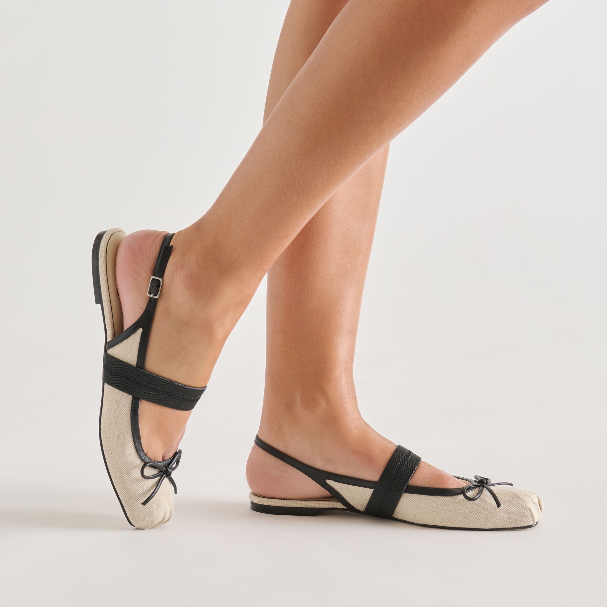 GRIFAN FLATS NATURAL BLACK LINEN - view 4
