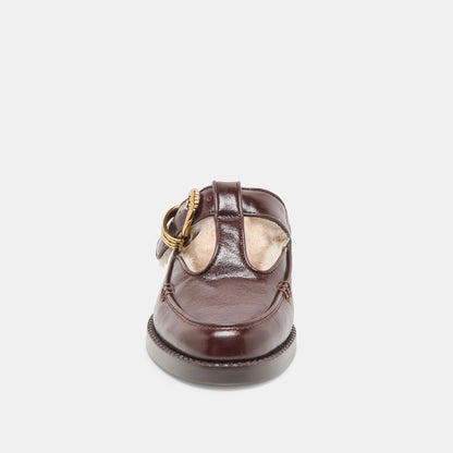 HARLAH PLUSH FLATS CHOCOLATE LEATHER