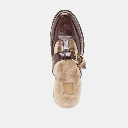 HARLAH PLUSH FLATS CHOCOLATE LEATHER