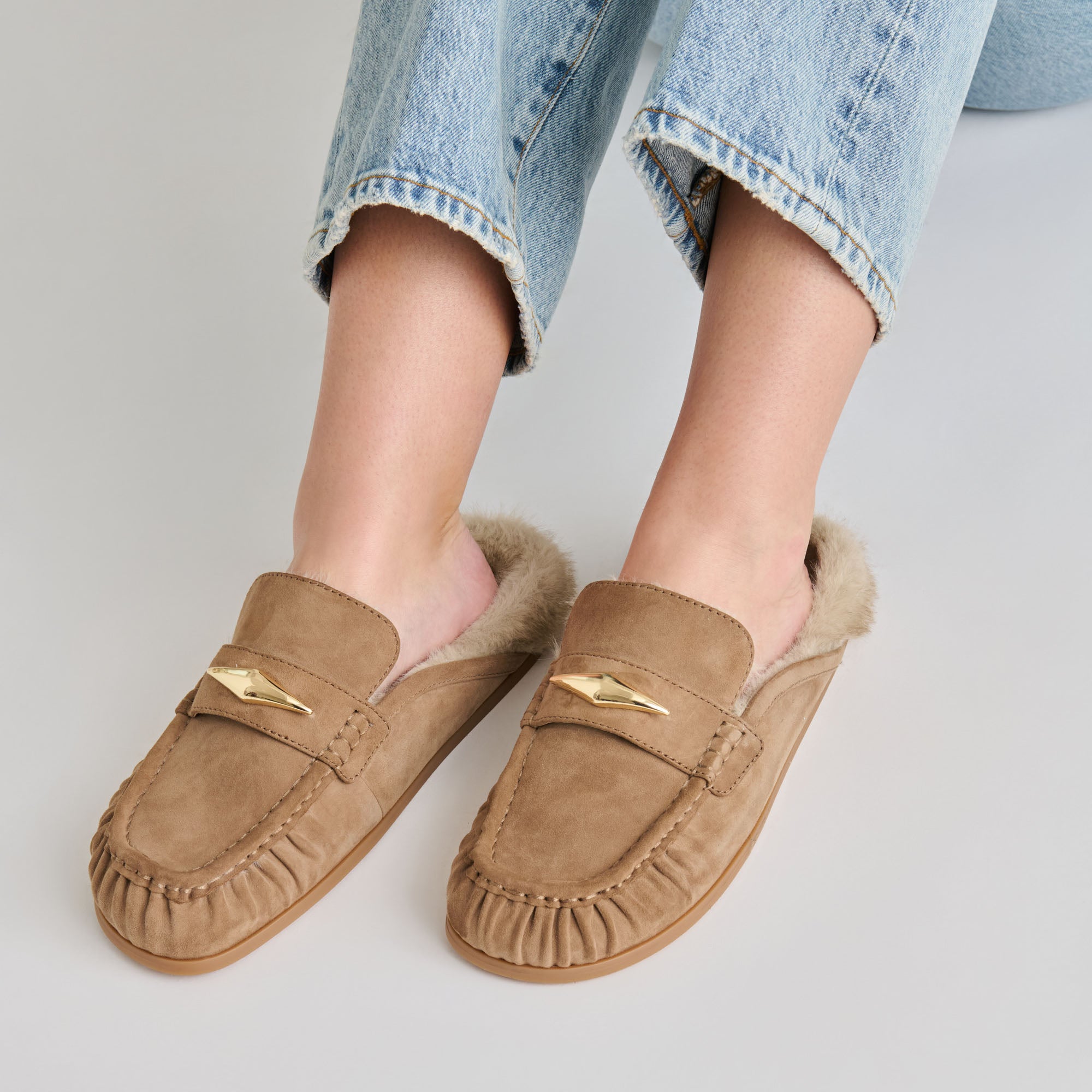 JODERO PLUSH FLATS MUSHROOM SUEDE - view 4