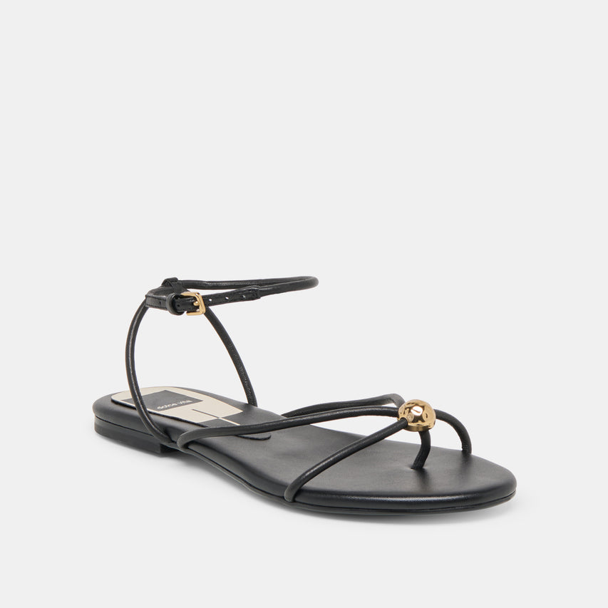 KENLEY SANDALS BLACK LEATHER