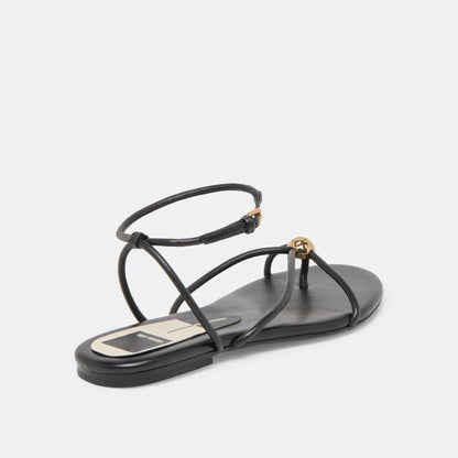 KENLEY SANDALS BLACK LEATHER